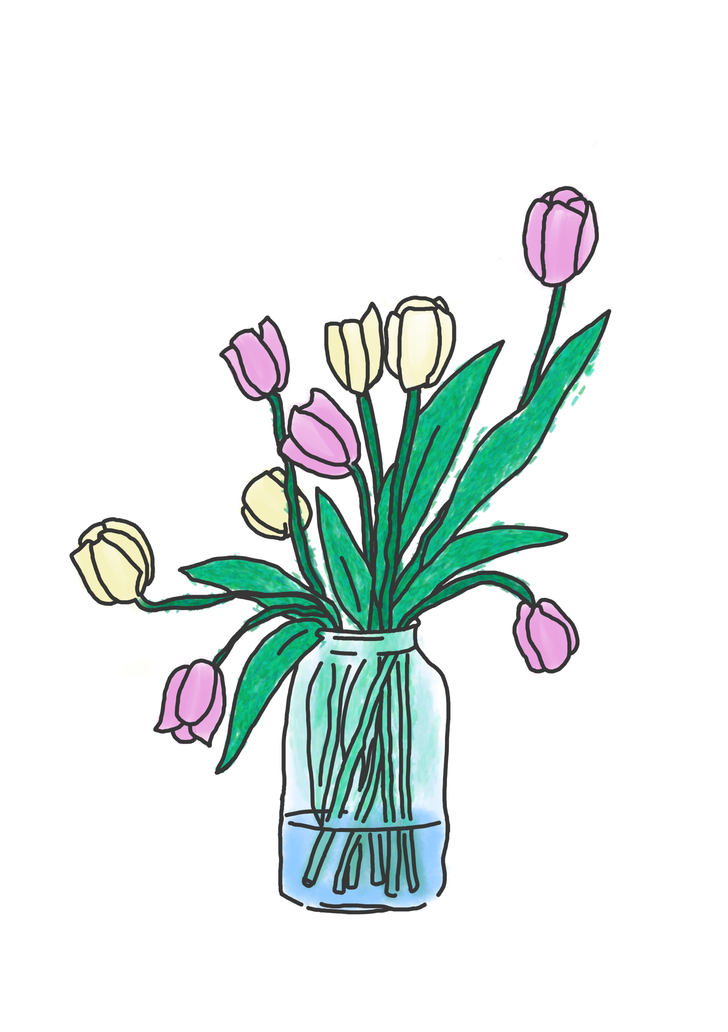 flowers in a jar